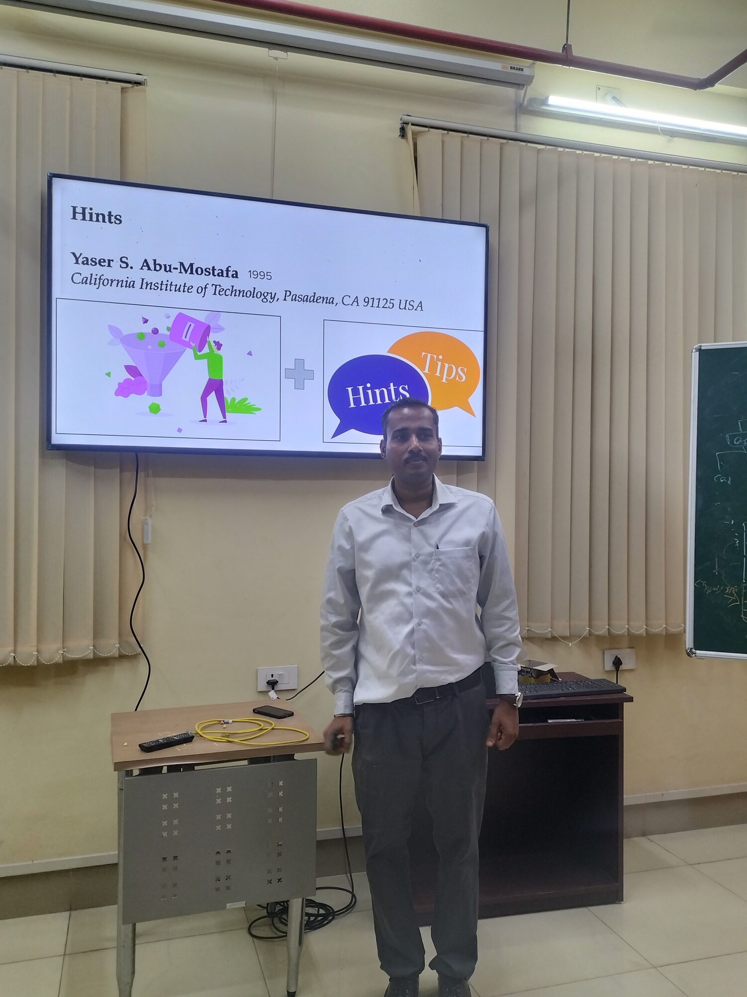 Dr. Mahesh Mohan M R presenting his talk &ldquo;Learning the ESG Geometry with Domain-Aware Language Models&rdquo; in the CRR Classroom, Department of Artificial Intelligence, IIT Kharagpur, on 15 Sep 2026