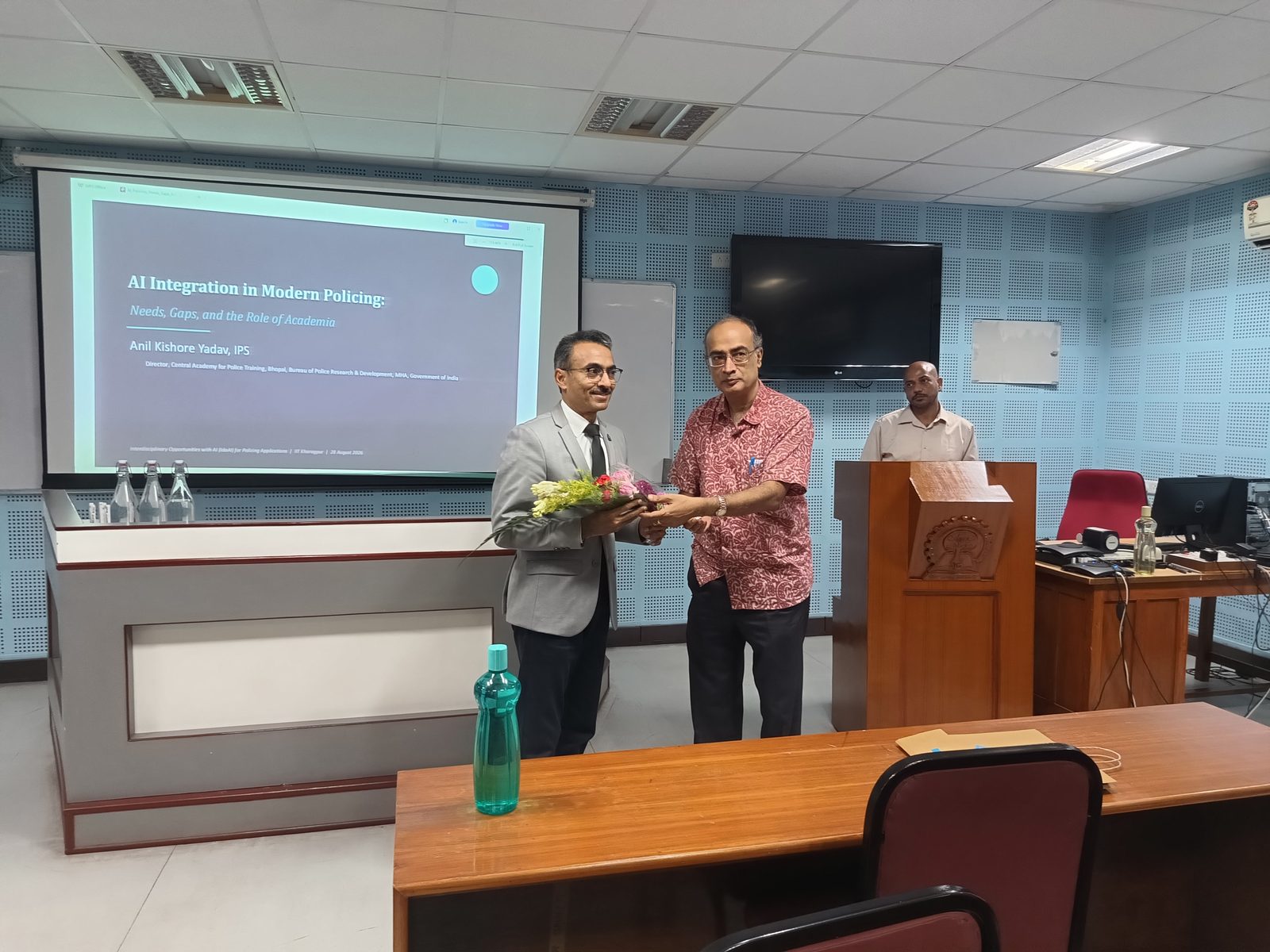 Welcoming the speaker &bull; Shri Anil Kishore Yadav, IPS, NKN Seminar Room, ECE, IIT Kharagpur, 28 Aug 2026